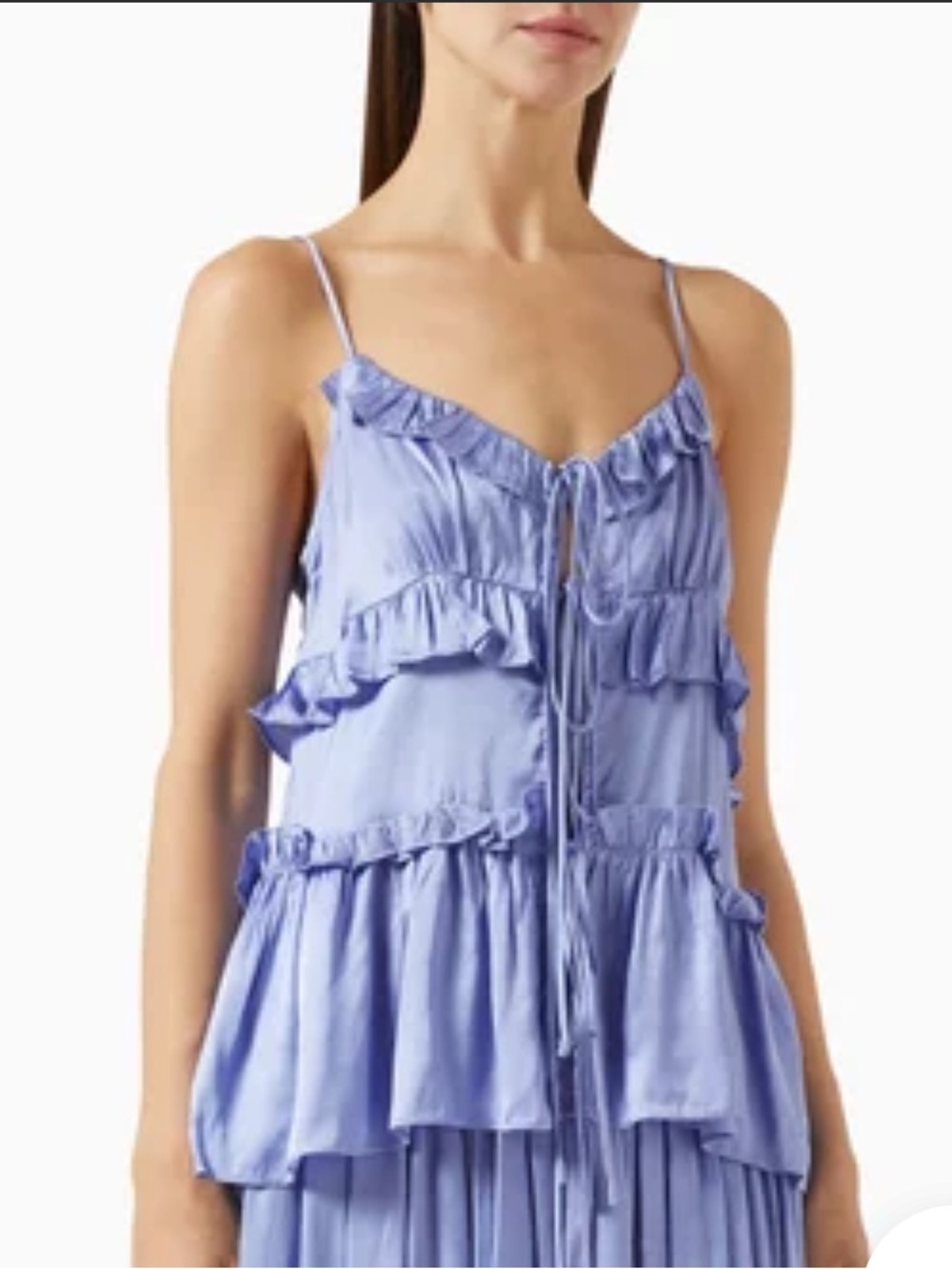 Women’s SAINT ART NWT Olive Ruffle Shirt Top-Periwinkle-Sz Large